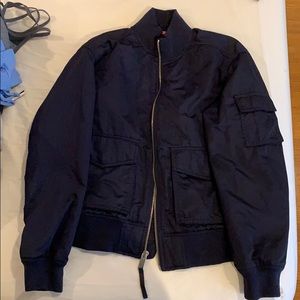 gap navy blue bomber jacket